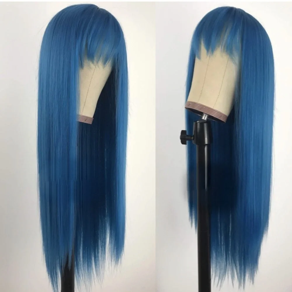 Greenish Wig,Blue Wig With Bang